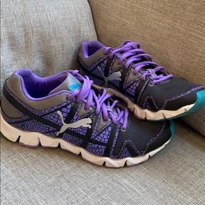 Purple and Gray Puma Tennis Shoes